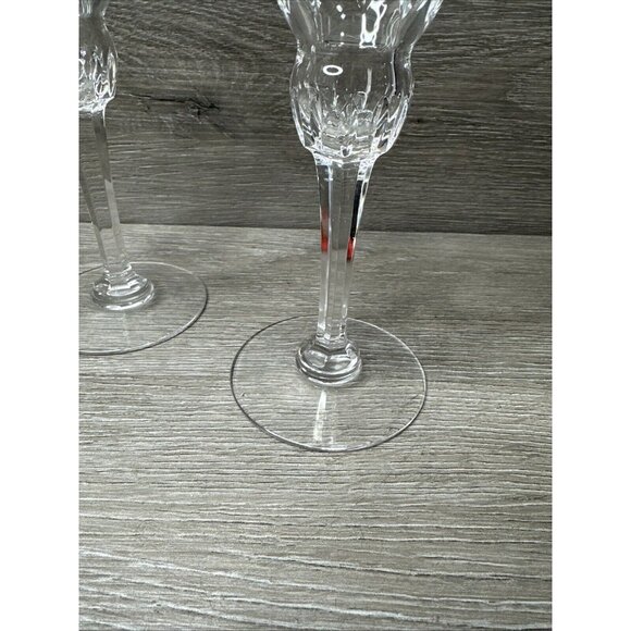 WATERFORD Crystal MARQUIS PALLADIA Taper CANDLESTICKS Rosette Cuts 6” - Picture 3 of 6
